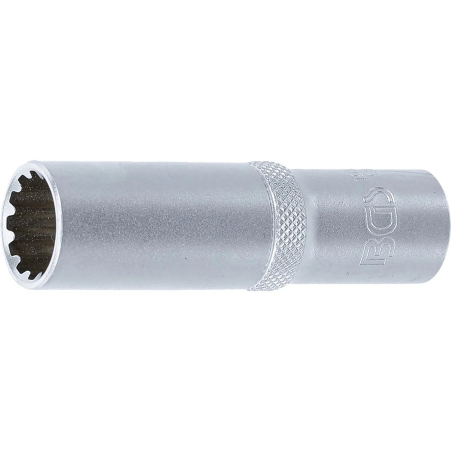BGS Steckschlüssel-Einsatz Gear Lock tief mit 1/2 Zoll Antrieb und 15 mm Schlüsselweite aus Chrom-Vanadium in Silber - Bild 2