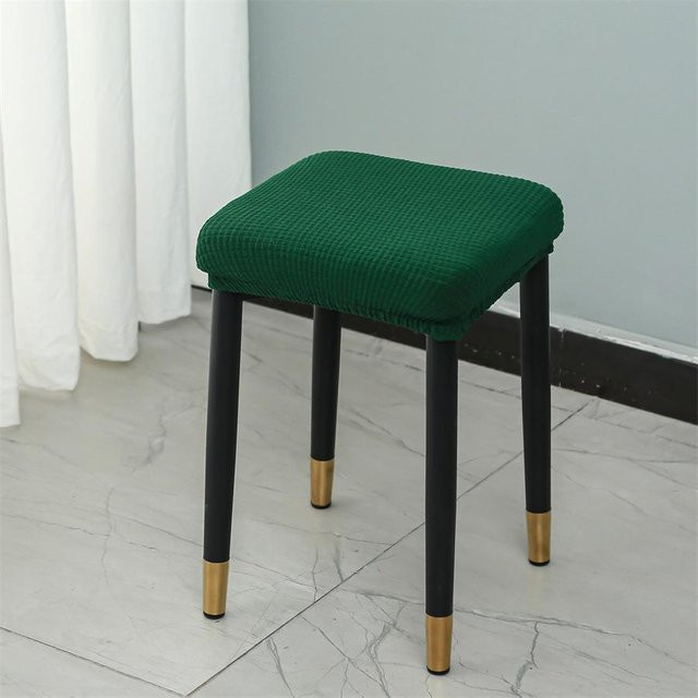 Yiran Furniture Elastischer Hockerbezug aus Polyester, Quadratisch, Grün, B/B: 25 x 25 cm - Bild 1