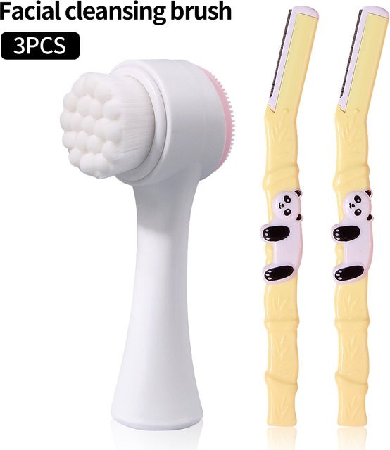 KOSSHOW 3-teiliges Schönheitsset, Gesichtsreinigungsbürste und Augenbrauenttrimmer, Unisex - Bild 1