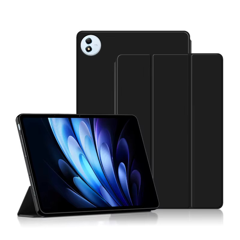 Smart Case für Vivo Pad 5 Pro 13 Zoll 2025 in Schwarz mit Tri-Folding Magnetic Leather Stand und TPU Soft Back Shell - Bild 4