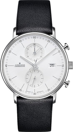 Junghans Chronograph, Quarz, Edelstahl, 40 mm, Leder, Herren