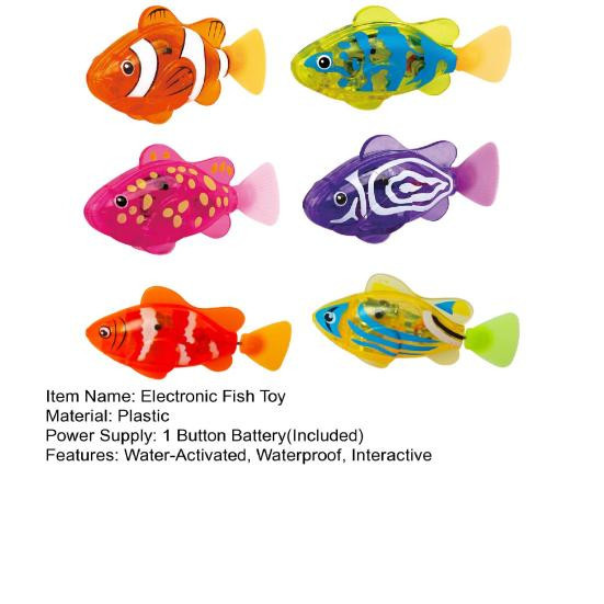HonorBond Wasseraktiviertes Elektronisches Fischspielzeug mit LED-Licht 4-teiliges Set - Bild 2