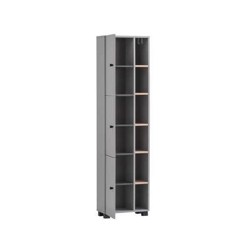 Schildmeyer Hochschrank Lugo in Platingrau mit Türen und offenen Regalfächern, Breite: 45 cm, Höhe: 167,6 cm - Bild 2