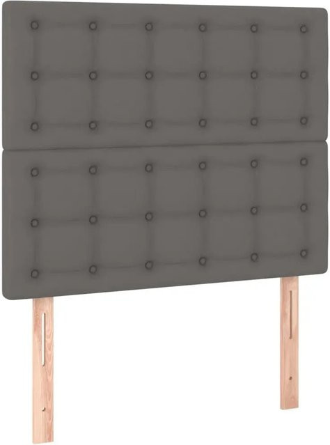 vidaXL LED Kopfteil in Grau aus Kunstleder mit integrierter Beleuchtung und USB-Ladeanschluss, B/T/H: 100 x 5 x 128 cm - Bild 1