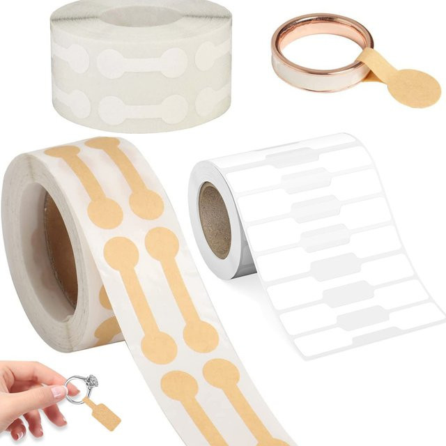 500 Stück selbstklebende Papier-Preisschilder als Ring-Aufkleber für Schmuck-Verpackungen und DIY-Display-Zubehör - Bild 1