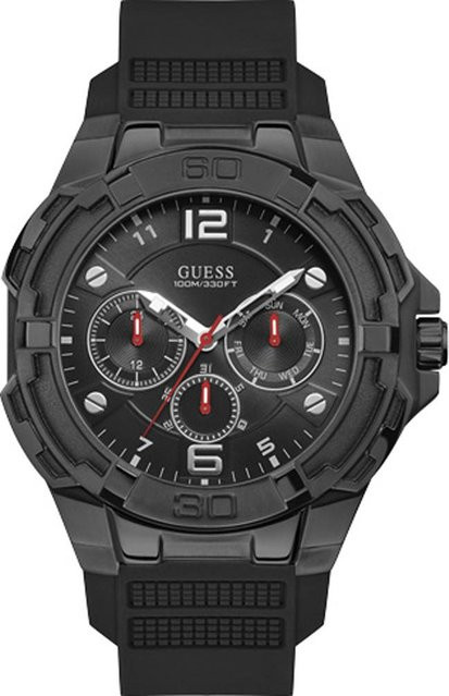 GUESS Genesis Armbanduhr, Quarz, Silikon, Schwarz, Herren - Bild 1