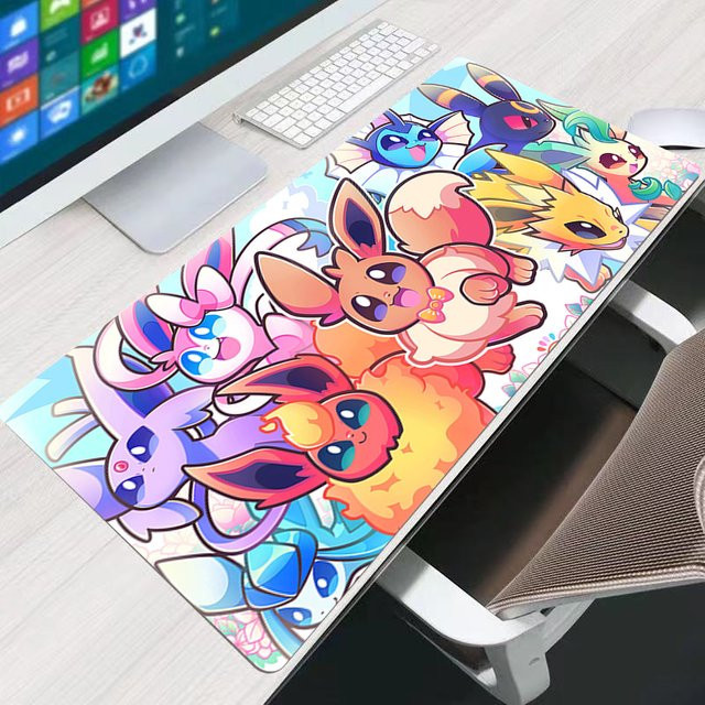 Bandai Eevee Pokemon Mauspad Speed Type mit Matte Oberfläche und verriegeltem Rand in Multicolour - Bild 1