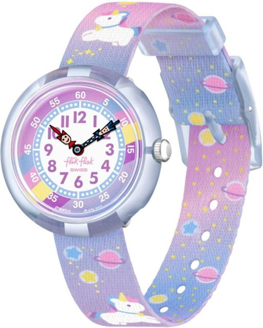Swatch Flik Flak Armbanduhr, Quarz, Kunststoff, 35 mm, Lila, Unisex - Bild 1