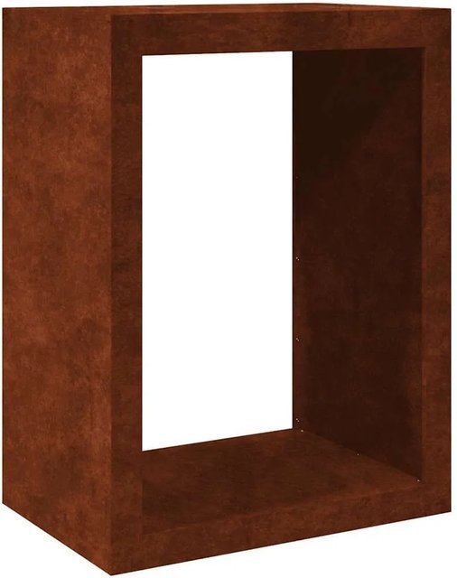 vidaXL Brennholzregal aus wetterfestem Metall in Braun, B/T/H: 60 x 40 x 80 cm - Bild 1