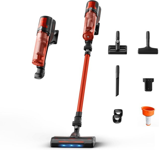 Dreame X-Force Flex 8.80 Animal Akku-Stielstaubsauger schwarz/rot mit Display, LED-Scheinwerfer und Tierhaar-Düse, 45 min Laufzeit, 0,44 l Staubvolumen - Bild 1