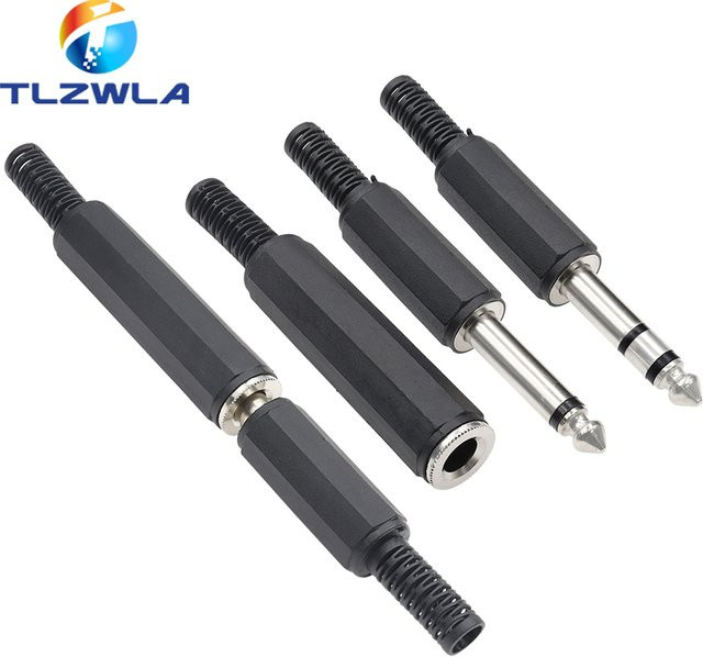 5 Stück TLZWLA Audio-Buchsen und Stecker Set für 6,35mm Mono/Stereo-Anschlüsse zum Löten - Bild 1