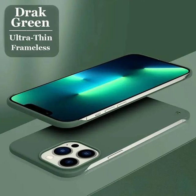 Stoßfeste iPhone 13 Pro Schutzhülle aus matter Hartschale, rahmenloses Design, Farbe: Grün - Bild 1