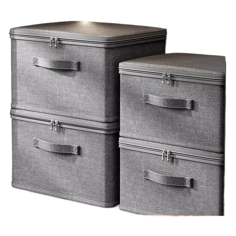 Multifunktionale faltbare Aufbewahrungsbox von SHNGki mit Stoffbezug in Grau - Bild 6