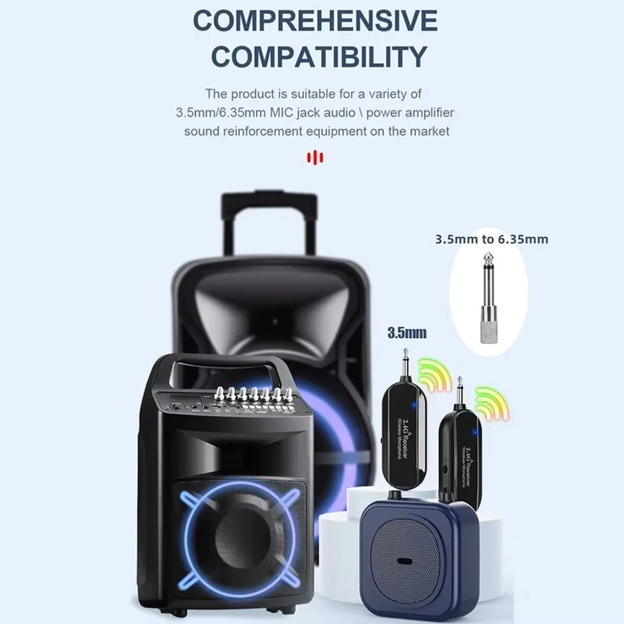 Virwir Drahtloses 2,4g Kopfmontiertes Mikrofonsender-Set in Schwarz für Voice-PA-Systeme, Gitarre, Fitness und Gaming - Bild 5