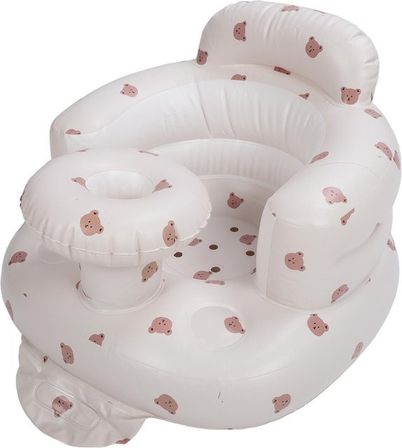 Aufblasbarer Babysitz von TOMTOP JMS in Bär-Design, Kleinkind-Rückenstütze und Duschbodensitzer aus PVC, Größe M - Bild 1