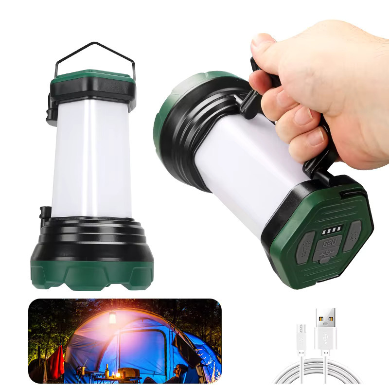 XIWANGFIRE LED-Taschenlampe mit XPG-Leistung, wiederaufladbare Camping-Taschenlampe mit COB-Seitenlicht und Powerbank-Funktion, Farbe: Grün - Bild 6
