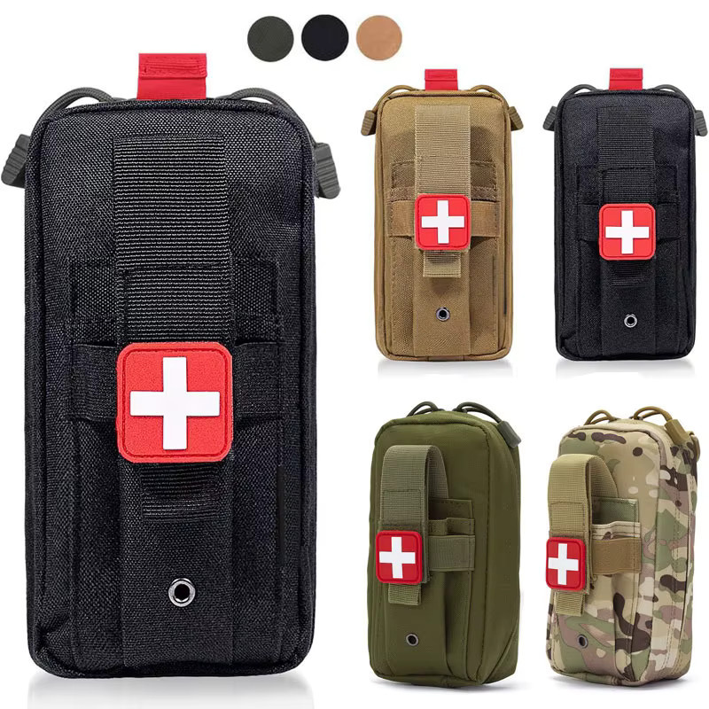 Taktische EMT Erste-Hilfe-Tasche von QHSPE in Schwarz und Grün mit Tourniquet, Schere und Verband für Notfälle und IFAK-Trauma-Einsätze - Bild 2