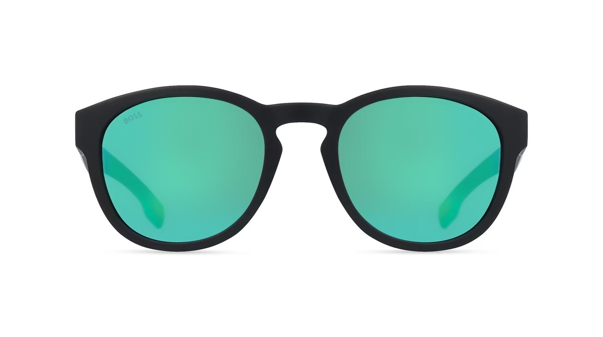 Hugo Boss 1452/S Sonnenbrille Panto, Vollrand, Kunststoff, Herren, schwarz, green - Bild 1