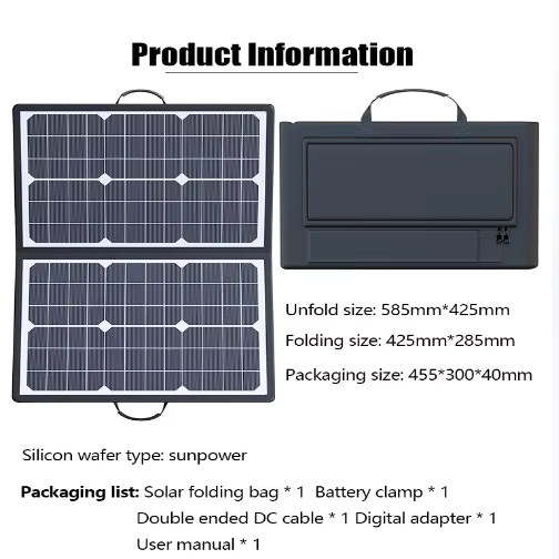 SNQP Solarpanel-Set 1000 W, faltbares Solarkraftwerk und tragbares Generator-Ladegerät in Schwarz, 18 V, ideal für Auto, Boot und Wohnwagen - Bild 2