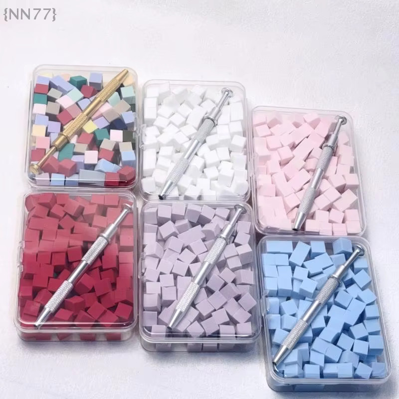 KuZHEN Nail Art Schwammpinsel, Weiß, 100 Stück - Bild 2
