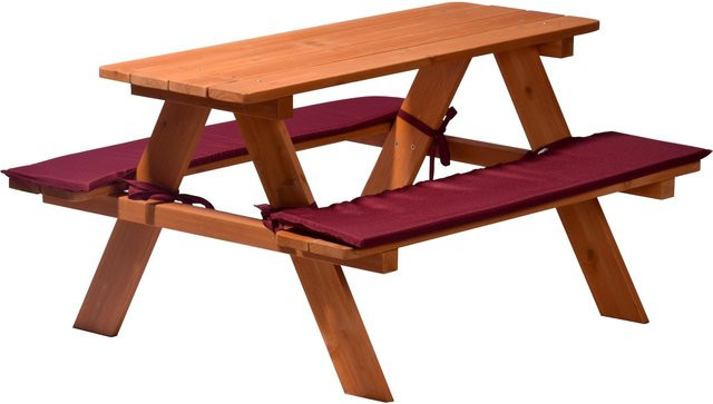 Dobar Kinder-Sitzbank aus FSC-Kiefernholz mit Sitzauflagen, B/T/H: 89 x 79 x 50 cm - Bild 2