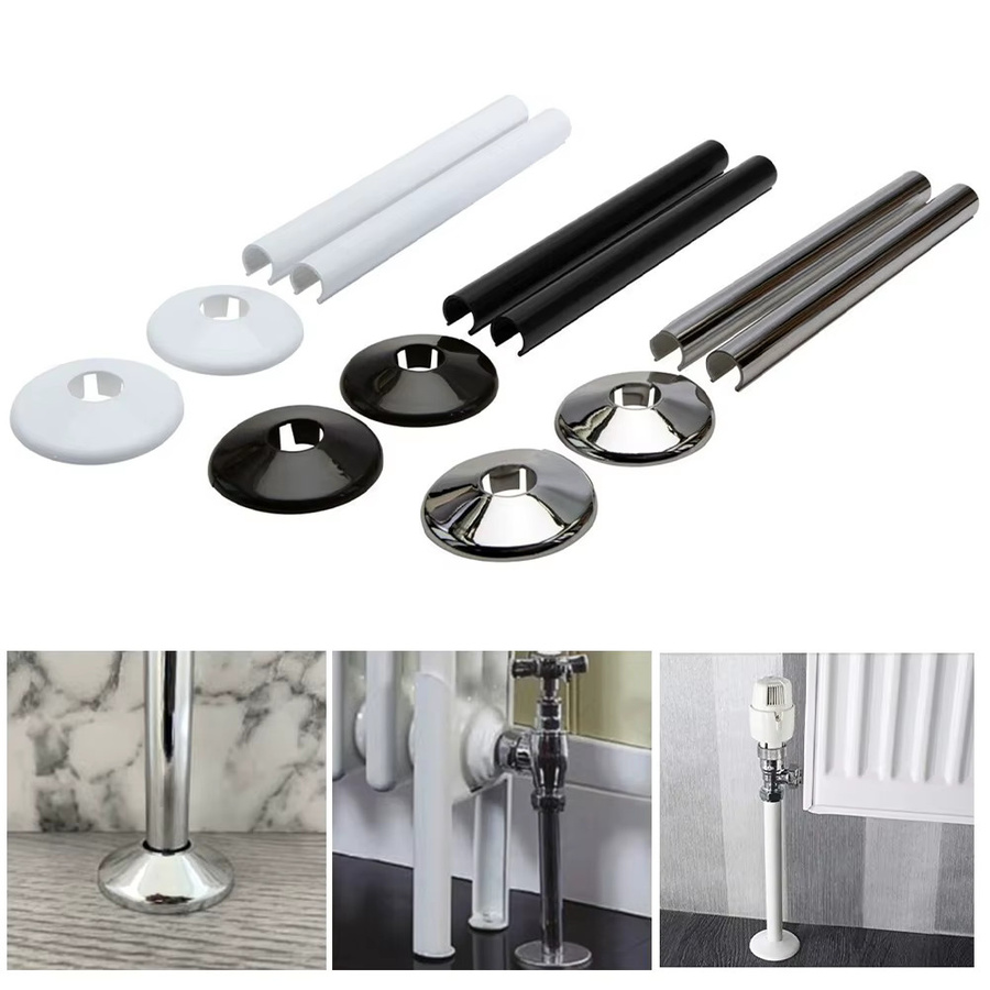 VIBRATITE 4er Set Wasserrohr Wandabdeckung aus Kunststoff für 15mm Rohre als Zubehör für Badezimmer und Küche - Bild 2
