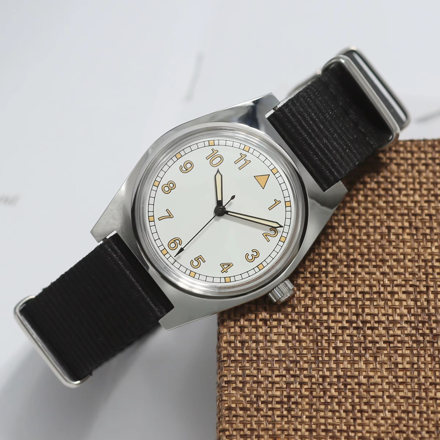 HEIMDALLR Herren-Fliegeruhr, Handaufzug, Edelstahl, 36 mm, Silber - Bild 3