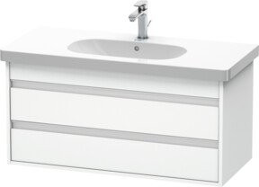 Duravit Waschtischunterschrank Ketho in Weiß, wandhängend mit 2 Schubladen, B: 100 cm, T: 45,5 cm, H: 48 cm - Bild 1