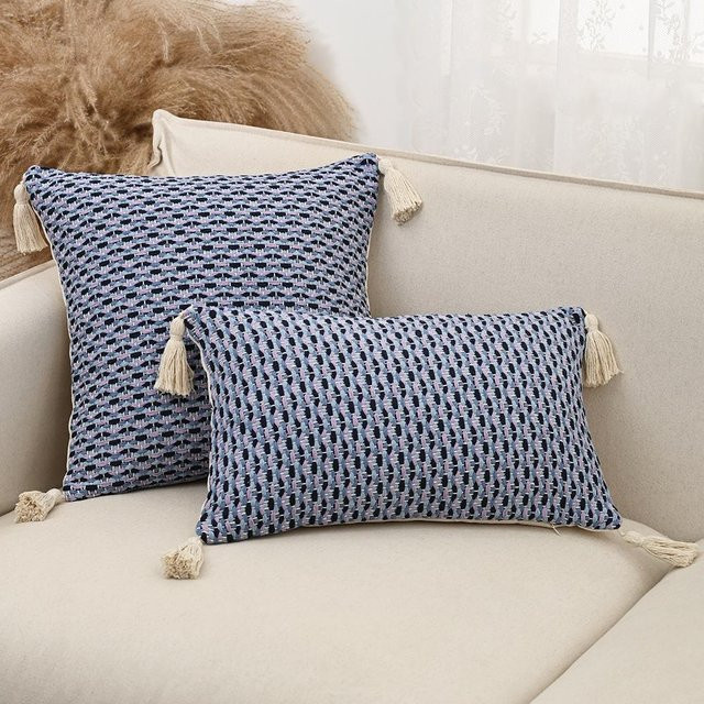 JMG Clothing Jacquard-Kissenhülle in Blau, Rechteckig, B/H: 50 x 30 cm - Bild 1