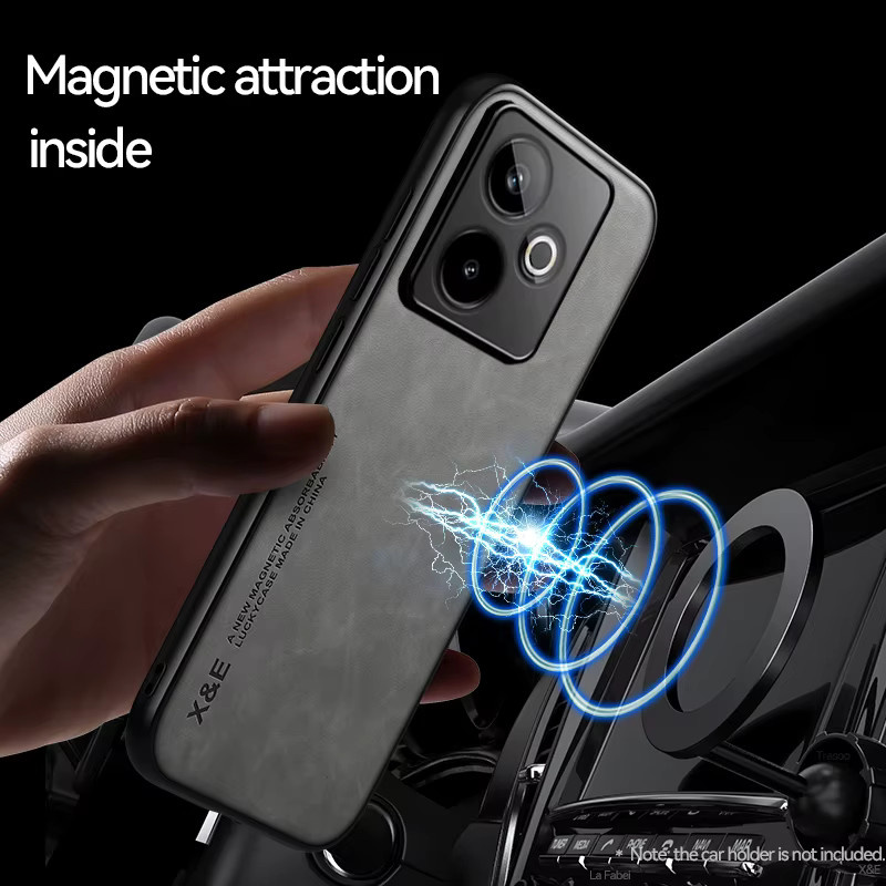 Magnetische Leder-Schutzhülle für Oppo Realme GT 7, GT 6, GT 6T und GT 7T in Grün - Bild 2
