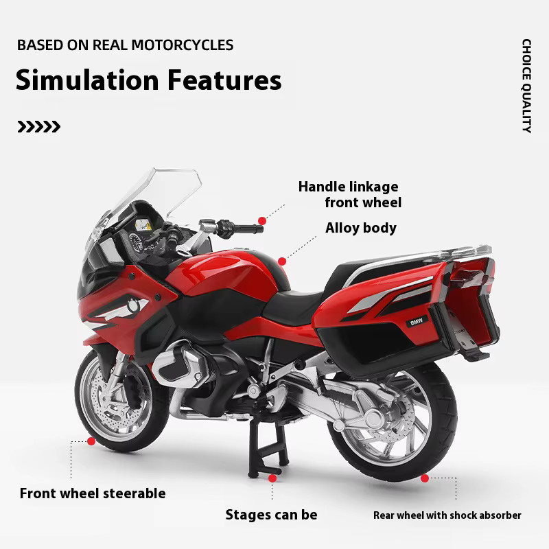 CCA Motorradmodell aus Legierung in Rot, 1:12 Scale Desktop-Ornament - Bild 2