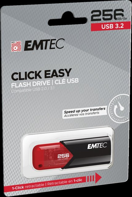 Emtec B110 Click Easy USB-Stick 256 GB USB Typ-A 3.2 Gen 1 Schwarz-Rot - Bild 2