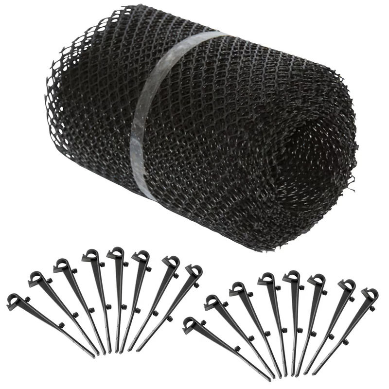 Monzana Dachrinnenschutzgitter 4er-Set in Schwarz aus Kunststoff, B: 17,5 cm, Länge: 7 m pro Stück - Bild 2
