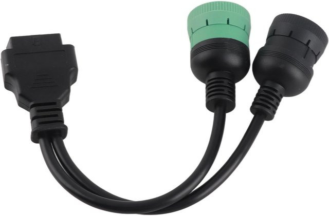 Igeteck J1708 6 Pin J1939 9 Pin zu OBD2 16 Pin Diagnose Y-Kabel Adapter für Schwerlastwagen Busse und Anhänger in Schwarz - Bild 1