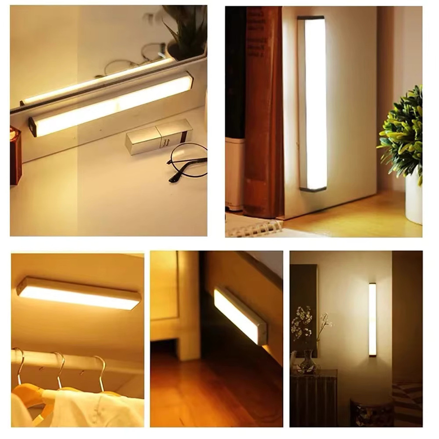 Runtowo LED-Bewegungsmelder-Licht in Weiß, kabellose wiederaufladbare Sensorlampe mit warmweißem Licht für Schlafzimmer, Küche und Treppenhaus zur Wandmontage - Bild 2
