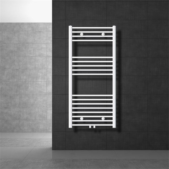 LuxeBath Badheizkörper Sahara Handtuchheizkörper aus Stahl in Weiß mit Mittelanschluss, B/H: 60 x 120 cm - Bild 1