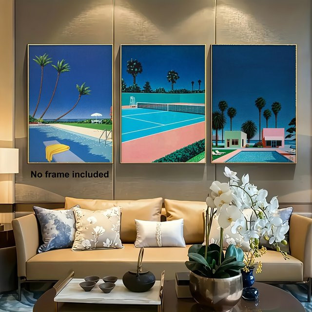 Potdemiel 3-teiliges Leinwandkunst-Set Hiroshi Nagai Wal Motiv, Mehrfarbig, Rahmenlose Wandkunst für dein Wohnzimmer - Bild 1
