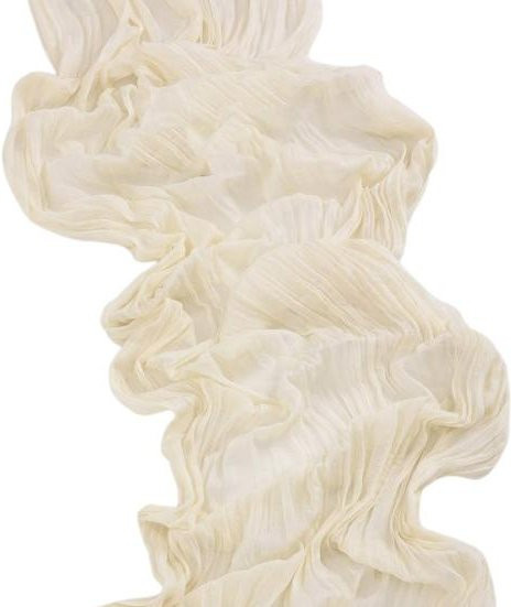 Dekorativer Tischläufer aus Faltenstoff von Coutures in Beige, B/H: 90 x 180 cm - Bild 1