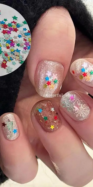 HNKMP Nagelglitzer Pentagramm, Schimmernd, Nageldekoration - Bild 1