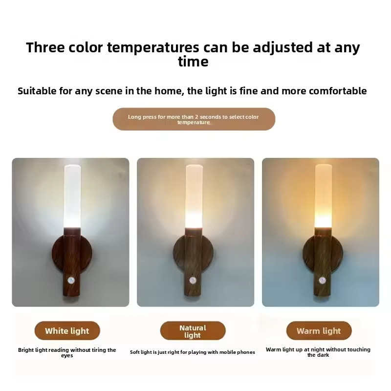 ZTree Smart Motion Sensor Nachtlicht mit integrierter LED, wiederaufladbare magnetische Wandleuchte für Flur, Schlafzimmer, Treppen, Badezimmer und Schränke - Bild 4