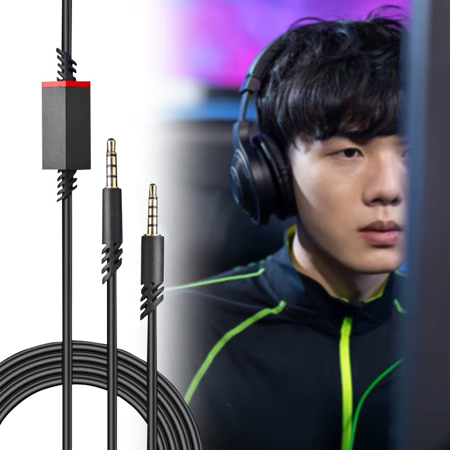 ALLOYSEED Ersatz-Headset-Kabel mit Inline-Stummschaltfunktion für Astro A10 A30 A40 A40TR A50 Gaming-Kopfhörer in Schwarz für PS5/PS4 Controller - Bild 4