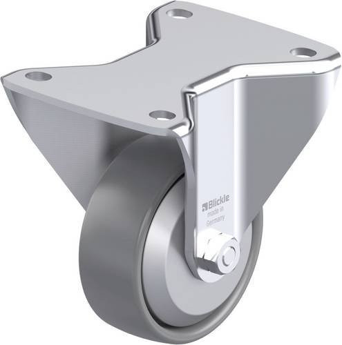 Blickle Stahlblech-Bockrolle BH-PO 100G-3-ELS-FA in Silber, Rad-Durchmesser: 100 mm, Tragfähigkeit: 280 kg - Bild 1