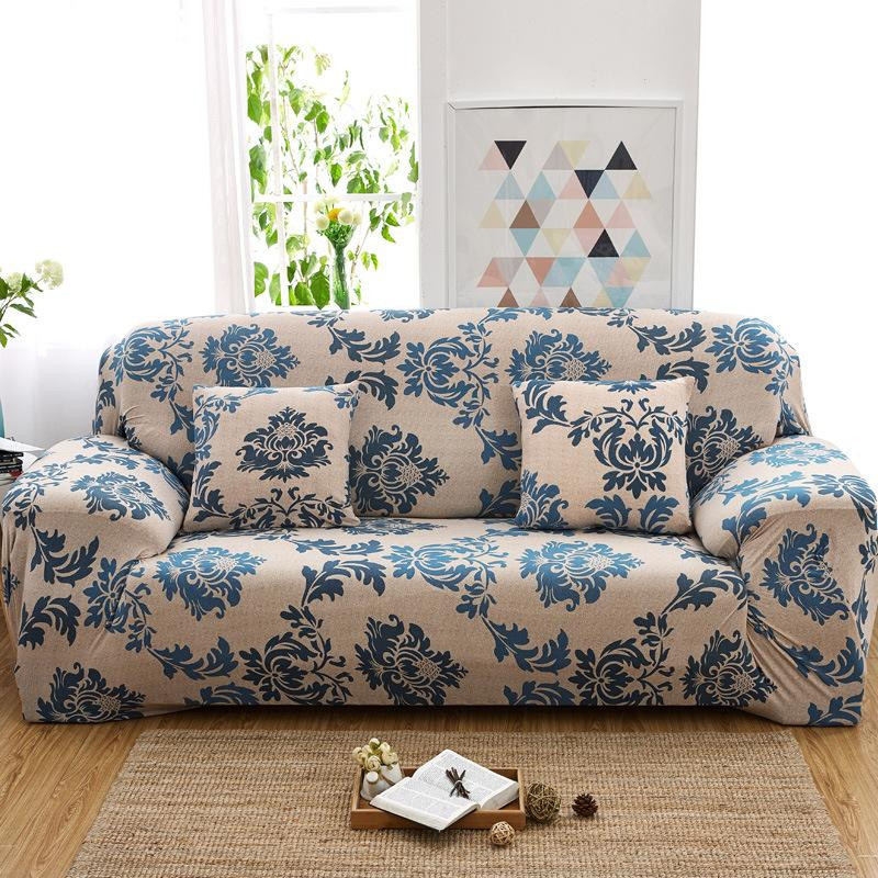 Yiran Sofabezug mit Blumenmuster in Bunt, elastischer Spandex-Couchbezug aus Polyester für Wohnzimmer und Büro - Bild 2