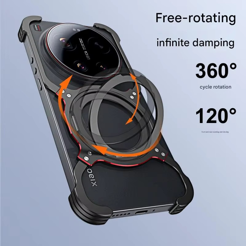 Magnetische Metall-Schutzhülle für Xiaomi 17 Ultra in Schwarz mit abnehmbarem Rahmenlosen Design und Objektivschutz - Bild 3