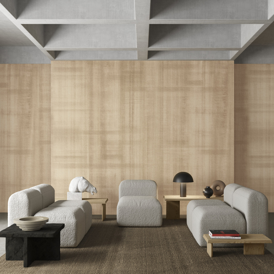 Essentials by Arte International Mural Doudeville Wandgestaltung in Beige und Braun mit modernem Streifenmuster - Bild 1