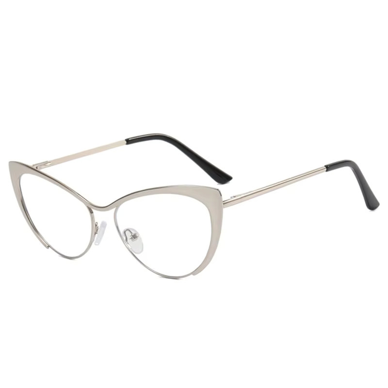 LOERHUNAR Lesebrille Katzenauge, Metall, Silber, Damen - Bild 2