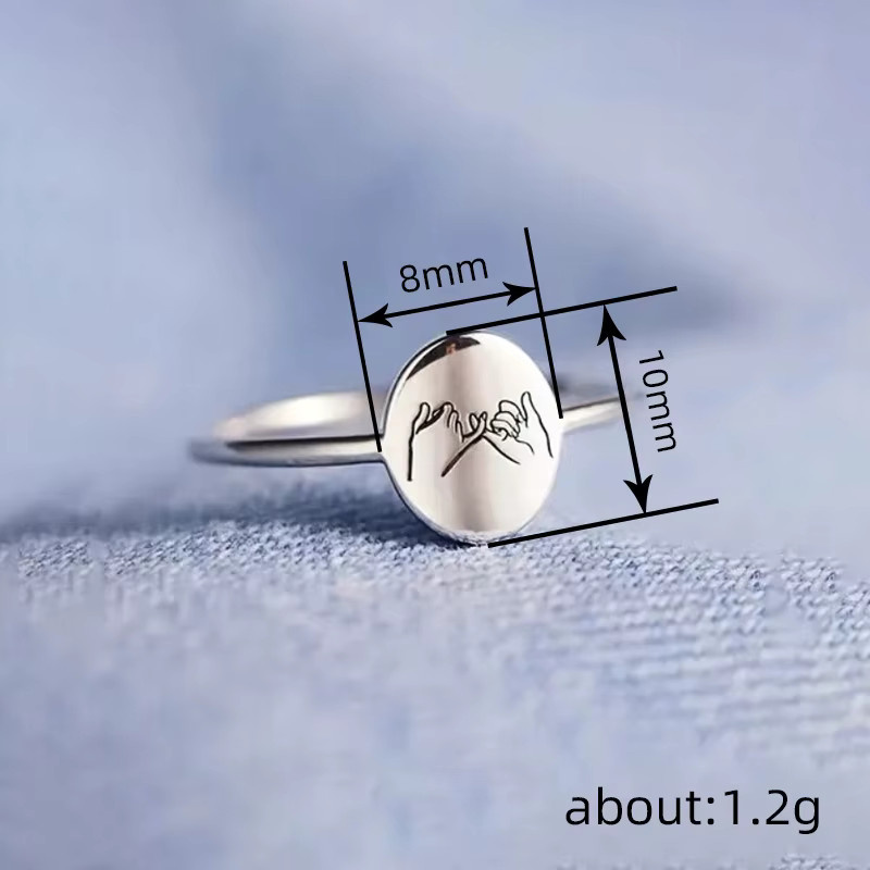 Huitan Promise Ring, Silber, Damen, Hand in Hand Muster - Bild 3