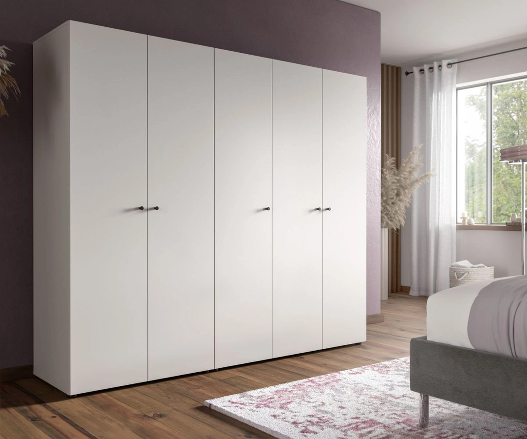5-türiger Kleiderschrank Carter in Weiß matt, B/H: 200 x 176 cm - Bild 2