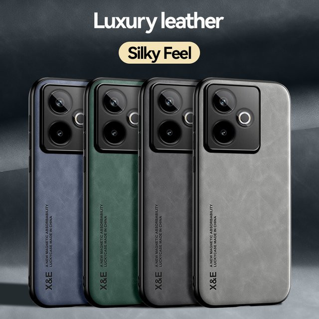Magnetische Leder-Schutzhülle für Oppo Realme GT 7, GT 6, GT 6T und GT 7T in Grün - Bild 1