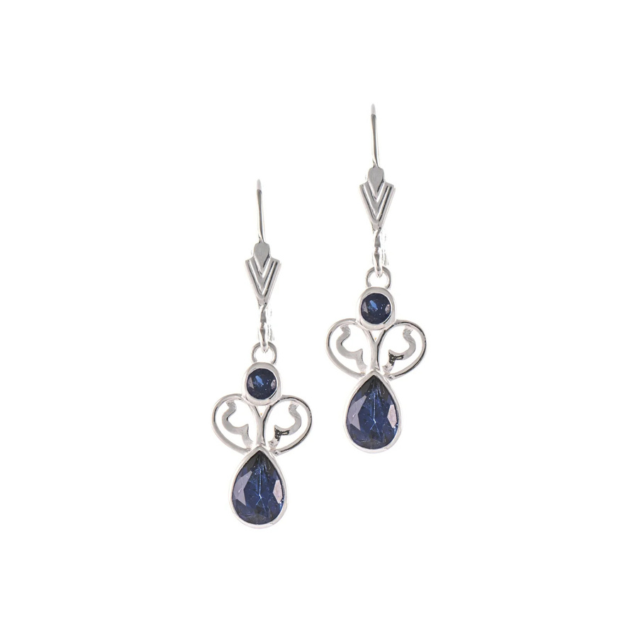 Ohrringe 925 Silber, Zirkonia, blau - Bild 1